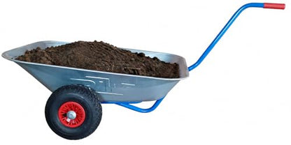 RLW Schubkarre Gartenkarre Handwagen 85 L – robuste Friedhofskarre Transportkarre Gartenwagen aus Metall für Blumenbeete, Grabpflege & Gartenarbeit –