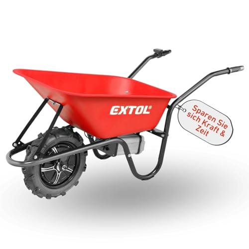Elektrische Schubkarre mit Akku, 80L Mulde, 150kg Traglast, leistungsstarker 500W Motor durch 40V Li-ion Akku mit 6000mAh
