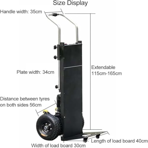 Elektrische Sackkarre mit Gummiketten, 1250W Elektrische Treppensteiger mit Treppen & Abstiege, 410KG Tragfähigkeit, 3 Modus klappbare