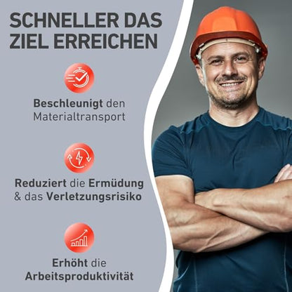 elektrische Schubkarre mit Akku I 300L Mulde & 300kg Traglast I leistungsfähige Motorschubkarre I Offroad-taugliche Akkuschubkarre I 40V Li-Ion mit