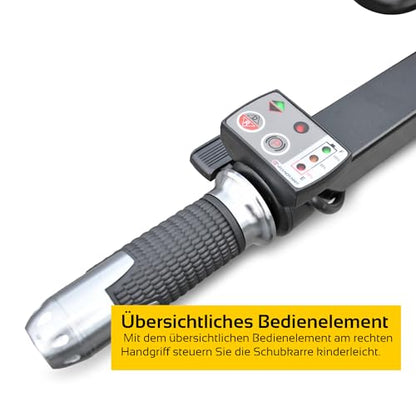 BAMATO elektrische Schubkarre MTR-155 | Pink Edition | 150kg Traglast | Stufenlos bis 6,0 km/h vorwärts | 75L Muldenvolumen | Muldenschubkarre