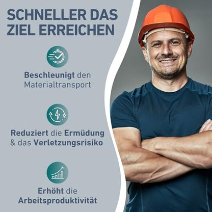 elektrische Schubkarre mit Akku I Motorschubkarre Plus ausziehbaren Rohrrahmen I Akkuschubkarre mit 100L Mulde & 260kg Traglast I 40V Li-Ion mit