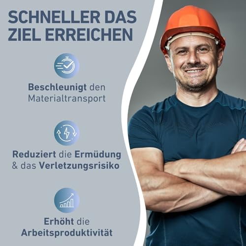 elektrische Schubkarre mit Akku & Zusatzrädern I 500 W I 80 L Mulde & 150 kg Traglast I leistungsfähige Motorschubkarre I Offroad-taugliche