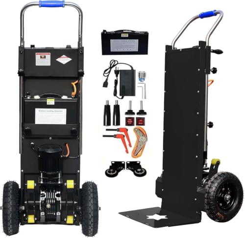 Elektrische Sackkarre mit Gummiketten, 1250W Elektrische Treppensteiger mit Treppen & Abstiege, 410KG Tragfähigkeit, 3 Modus klappbare
