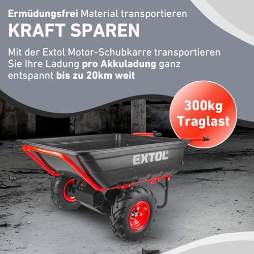 elektrische Schubkarre mit Akku I 300L Mulde & 300kg Traglast I leistungsfähige Motorschubkarre I Offroad-taugliche Akkuschubkarre I 40V Li-Ion mit