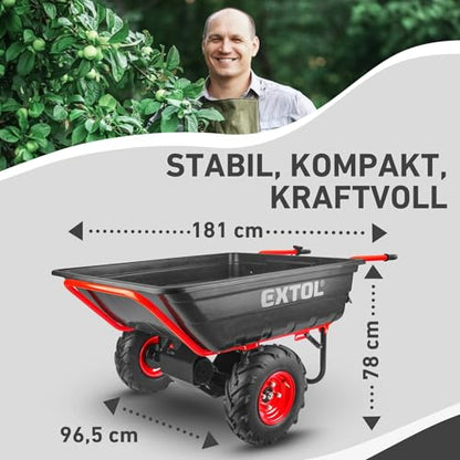 elektrische Schubkarre mit Akku I 300L Mulde & 300kg Traglast I leistungsfähige Motorschubkarre I Offroad-taugliche Akkuschubkarre I 40V Li-Ion mit