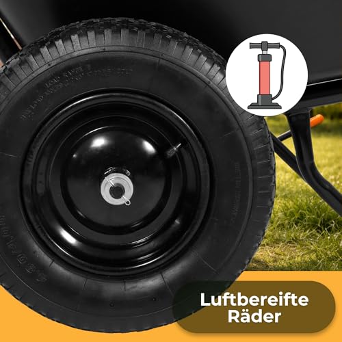 SPRINGOS Schubkarre 300 Liter Zweirad-Schubkarre Gartenschubkarre