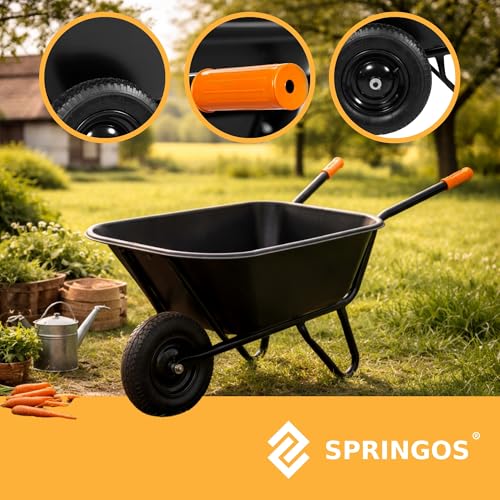 SPRINGOS Schubkarre 300 Liter Zweirad-Schubkarre Gartenschubkarre