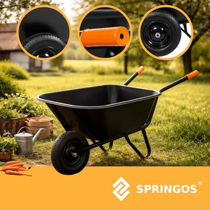 SPRINGOS Schubkarre 300 Liter Zweirad-Schubkarre Gartenschubkarre