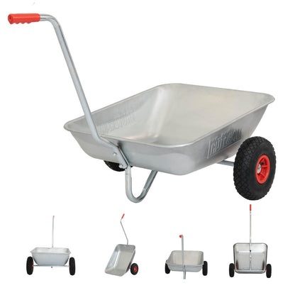 RLW Schubkarre Gartenkarre Handwagen 85 L – robuste Friedhofskarre Transportkarre Gartenwagen aus Metall für Blumenbeete, Grabpflege & Gartenarbeit –