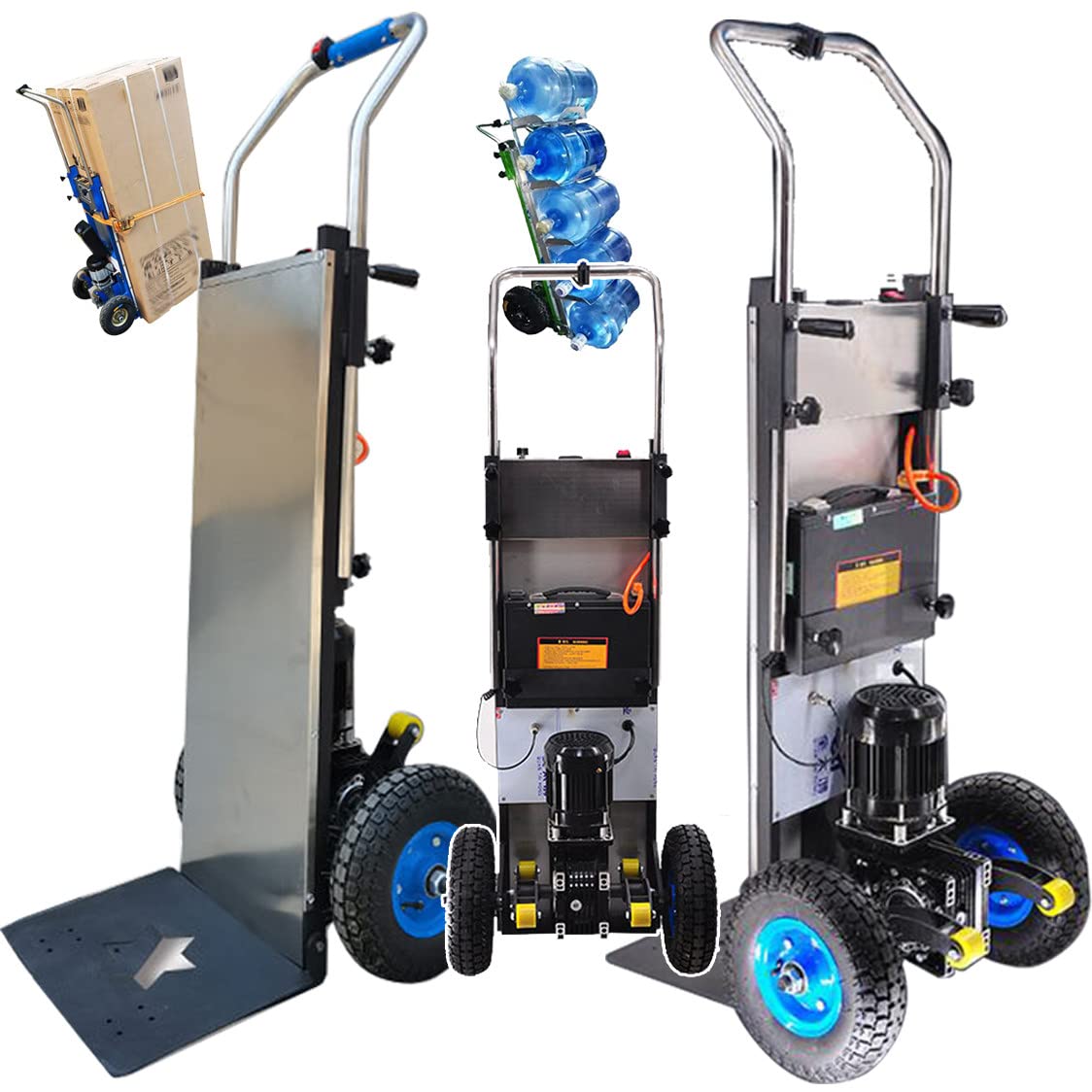 Elektrische Sackkarre, Sackkarre Treppensteiger Elektrisch, Mit Wartungsfreiem/BüRstenlosem Motor, Herausnehmbarer Akku (48 V/36 Ah), TragfäHigkeit