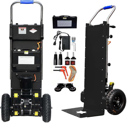 Elektrische Sackkarre mit Gummiketten, 1250W Elektrische Treppensteiger mit Treppen & Abstiege, 410KG Tragfähigkeit, 3 Modus klappbare