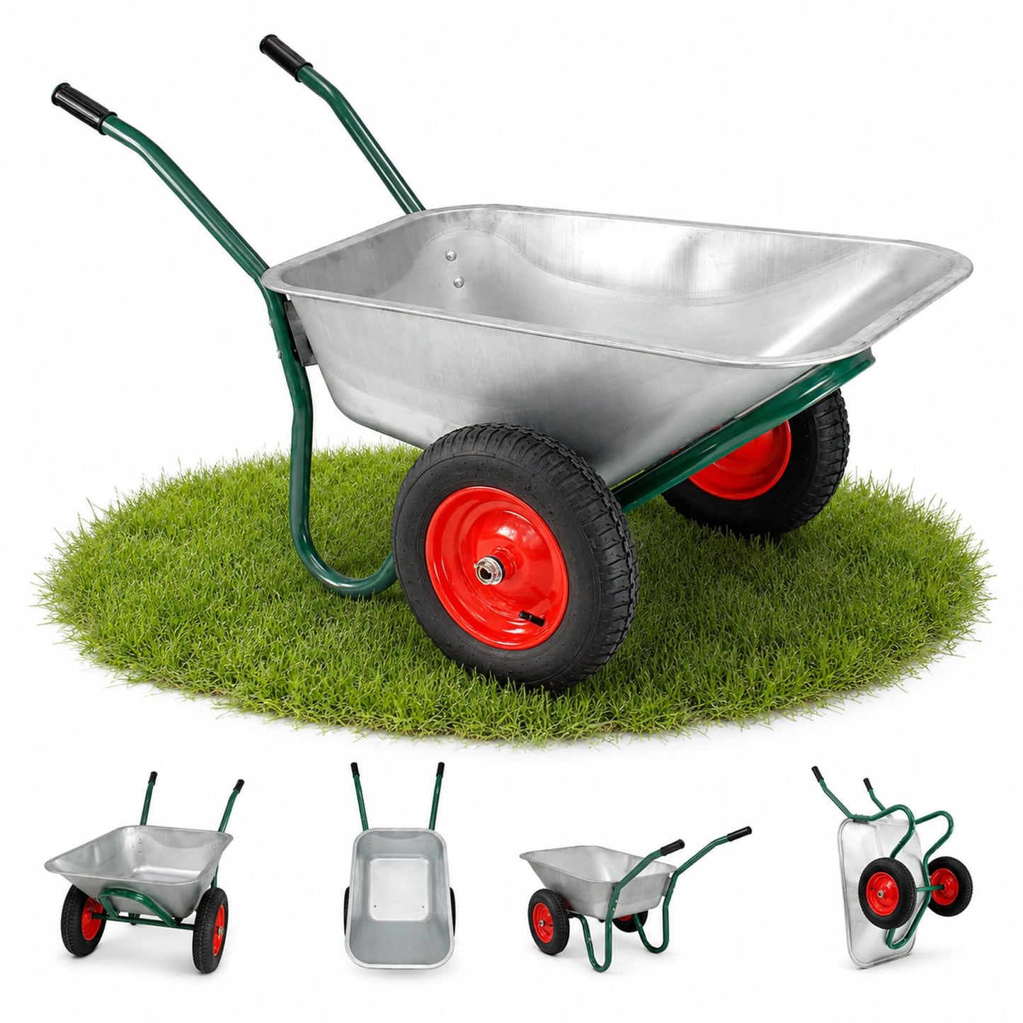 RLW Schubkarre Gartenkarre Handwagen 85 L – robuste Friedhofskarre Transportkarre Gartenwagen aus Metall für Blumenbeete, Grabpflege & Gartenarbeit –