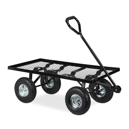 Schwerlast-Gartenwagen 500 Lbs Tragkraft – Klappbarer Utility-Wagen Mit Abnehmbaren Maschenseiten & Einsatz, 10" Pneumatikräder, Ziehgriff – Garten